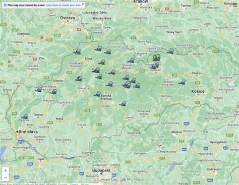 Mapa servisných stredísk a predajní náradia na Slovensku