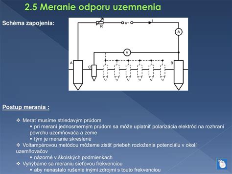 Schéma merania odporu uzemnenia 3-pólovou metódou