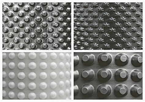 ukážka rôznych typov nopových fólií