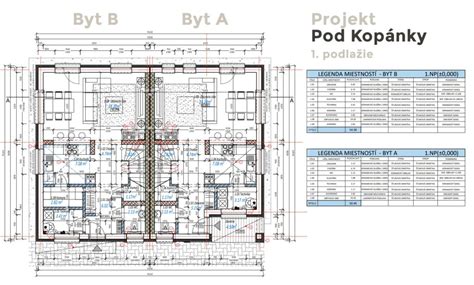 Mapa bytového domu so spoločnými priestormi