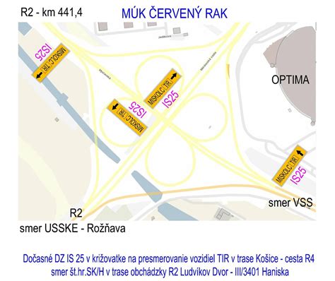 Schéma poškodenia električkových výhybiek na križovatke VSS