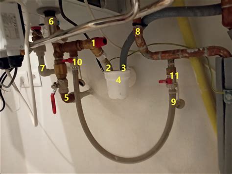 Detail plynového ventilu v kotli