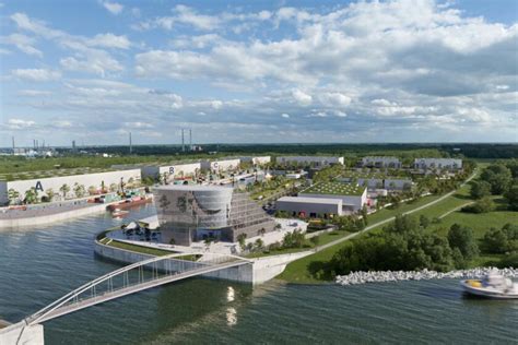 Render alebo fotografia prístavu Bohemia Port v Dobrej