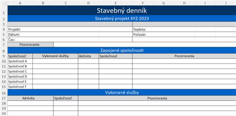 Vzor stavebného denníka