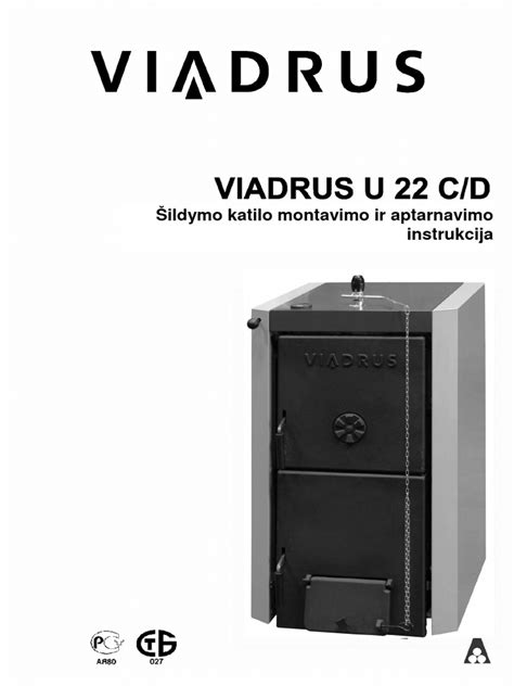 schéma kotla Viadrus U22 s označením častí