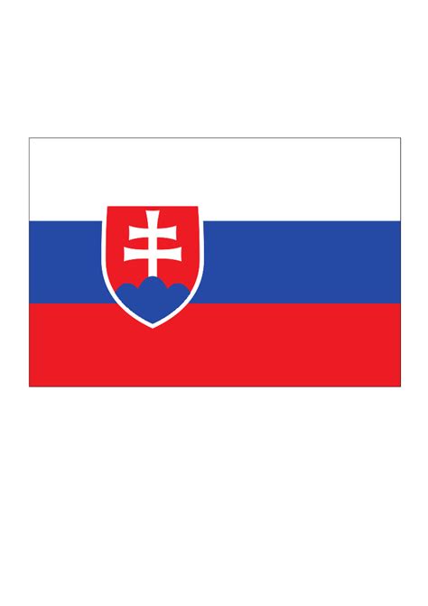 Slovenská štátna vlajka so štátnym znakom umiestneným pri žrdi
