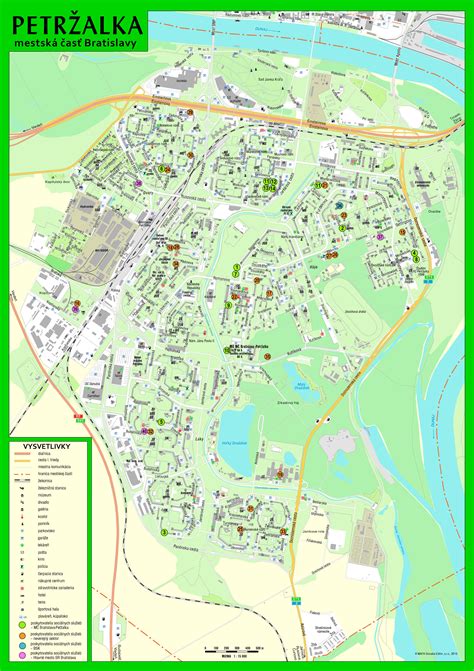 mapa mestskej časti Petržalka so zobrazením sídliskových celkov