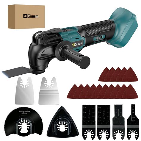 Ilustrácia multifunkčnej brúsky s rôznym príslušenstvom