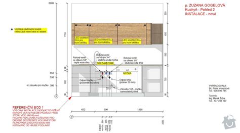 schematické znázornenie rozvodov vody v kuchyni