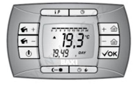 Digitálny ovládací panel kotla Baxi