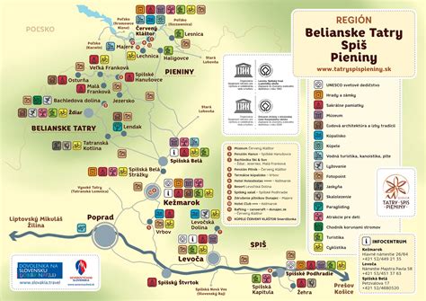 Mapa regiónu Spiš s vyznačenými Krompachmi