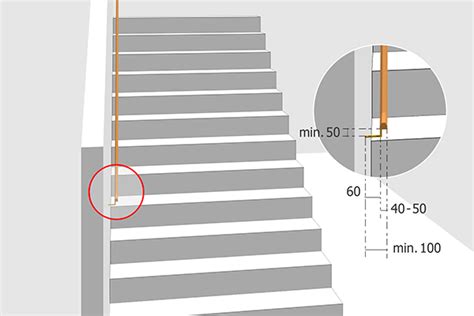 Detail uchytenia madla na šikmom schodišti
