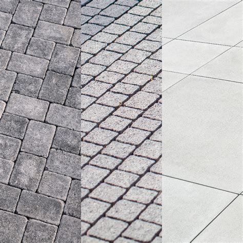 Ukážka rôznych povrchových úprav dlažby