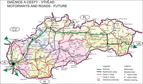 mapa cestnej infraštruktúry v okolí Svidníka a lokality projektov