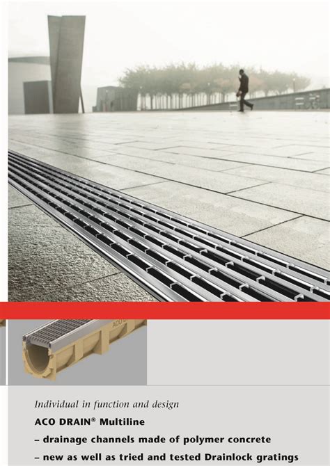 Schéma líniového odvodňovacieho systému ACO DRAIN® Multiline