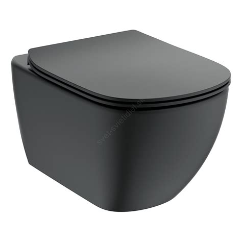Závesné WC Ideal Standard Tesi v čiernej farbe