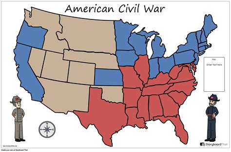 mapa bojísk americkej občianskej vojny