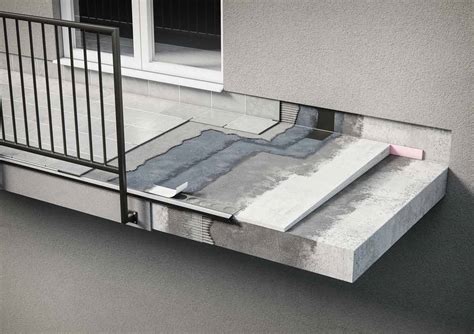 Schéma betónového balkóna s konzolovým upevnením