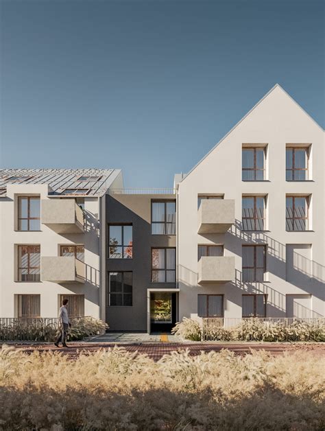 Vizualizácia zrekonštruovaného bytového domu s novou fasádou