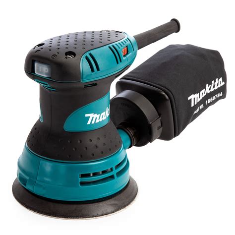 Detail elektrickej excentrickej brúsky Makita