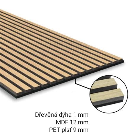 Detail akustického panelu s dekórom dreva