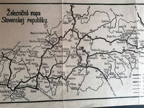 Mapa železničných trás prechádzajúcich Zvolenom