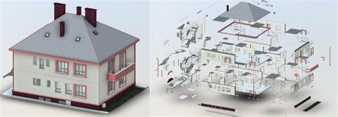 3D model budovy vytvorený technológiou BIM