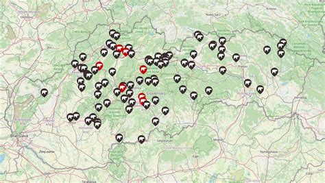 Mapa pobočiek stavebnín na Slovensku