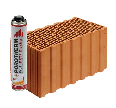 Priečny rez tehly Porotherm EKO+ Profi so vzduchovými dutinami