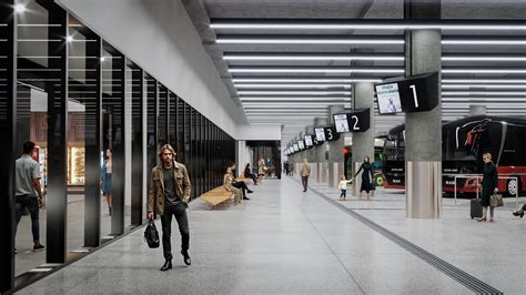 Vizualizácia modernizovaného interiéru čakárne autobusovej stanice