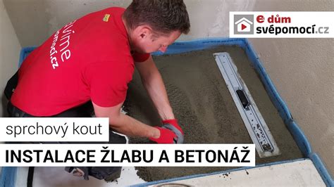 Schéma sprchového žľabu s odtokom