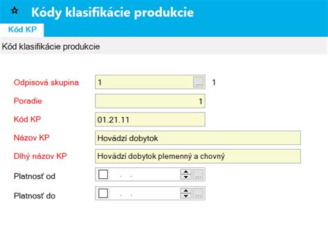 Hierarchia klasifikácie produktov (KP)