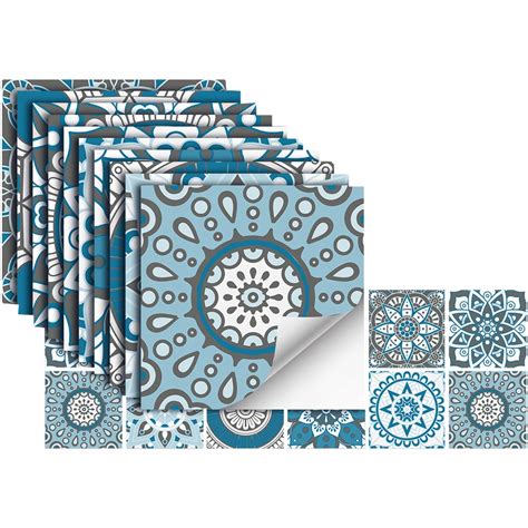 Detail samolepiacej nálepky na obklad s ornamentálnym vzorom Azulejos