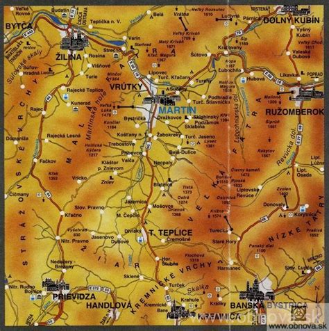 Mapa Bardejovského regiónu