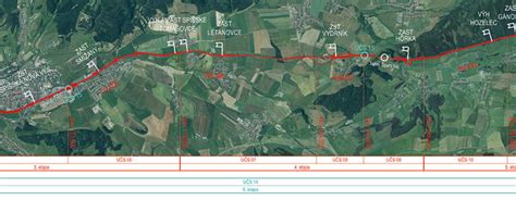 Schéma železničnej trate s vyznačením rekonštruovaného úseku