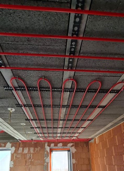 Schéma inštalácie stropného infra vykurovania CALEO pod sadrokartón