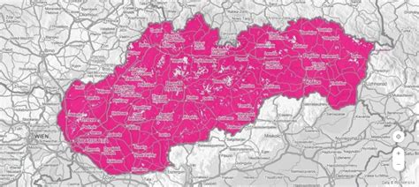 Mapa pokrytia dodávok tatranského profilu