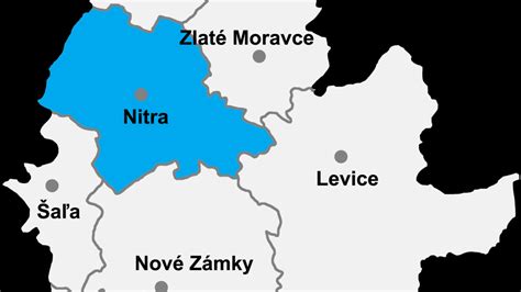 Mapa Nitrianskeho kraja s vyznačenými stavebnými projektami