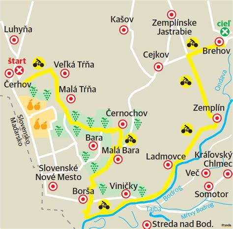 Mapa cyklotrás v regióne Krupiny a Hontianska cyklomagistrála