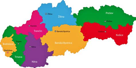Mapa východného Slovenska s vyznačenými mestami partnerských predajní
