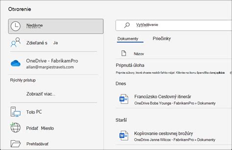 Práca s viacerými dokumentmi v programe Microsoft Word