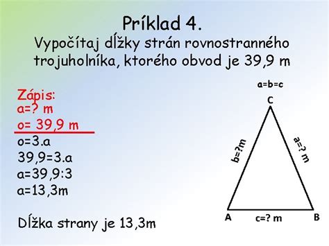Príklad so strednými priečkami rovnostranného trojuholníka