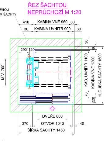 Nákres technickej rekonštrukcie výťahovej šachty