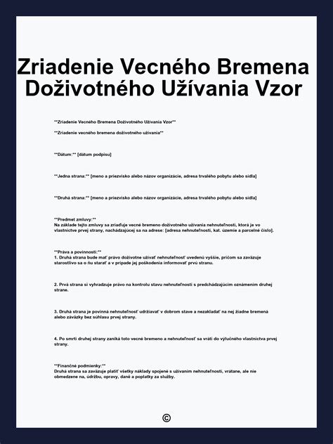 Graf: Postup zriadenia vecného bremena