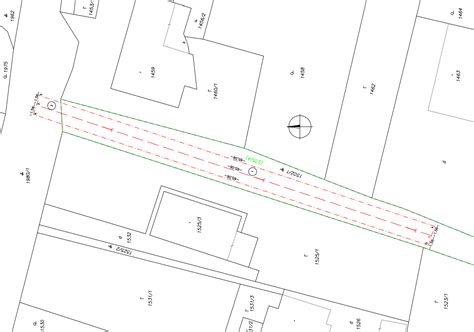 Mapa: Príklad prechodu inžinierskych sietí cez pozemok