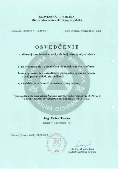Certifikát odborného školenia