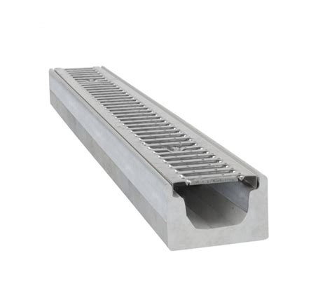 Konštrukcia betónového žľabu s pozinkovanou mriežkou