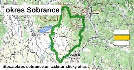 Mapa okresu Sobrance s vyznačenou polohou