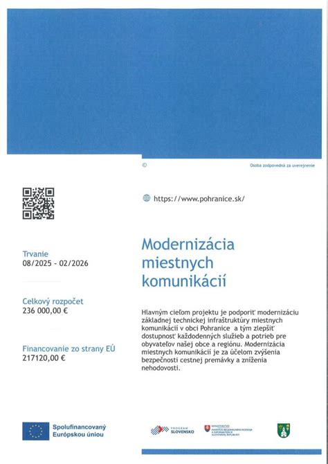 Mapa miestnych komunikácií v obci