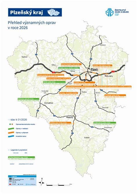 Mapa modernizovanej cestnej infraštruktúry a plánovaných opráv v regióne